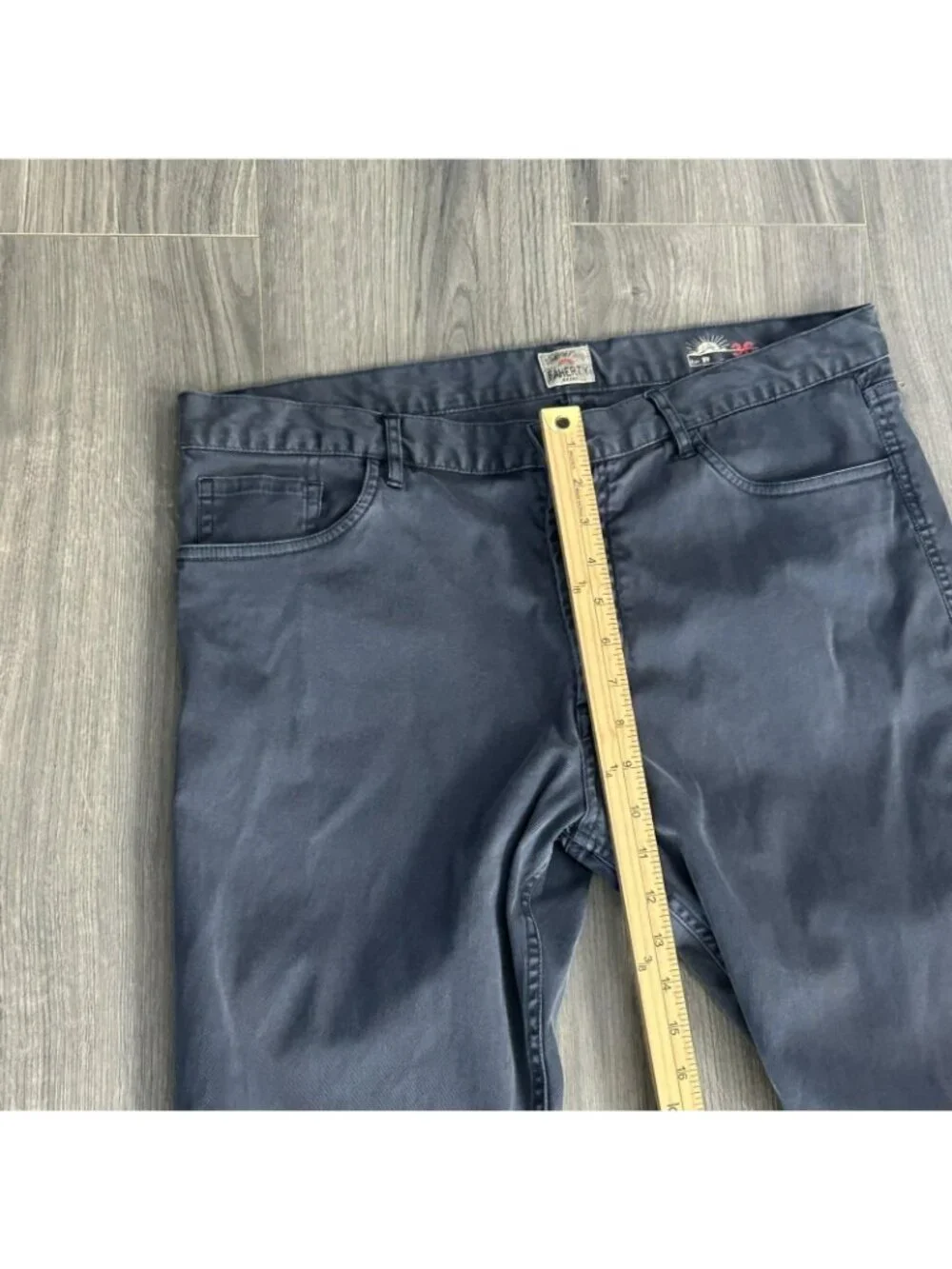 Faherty Brand Pants Mens 36x33.5 Blue Stretch Chino Straight Leg 5 Pocket Casual